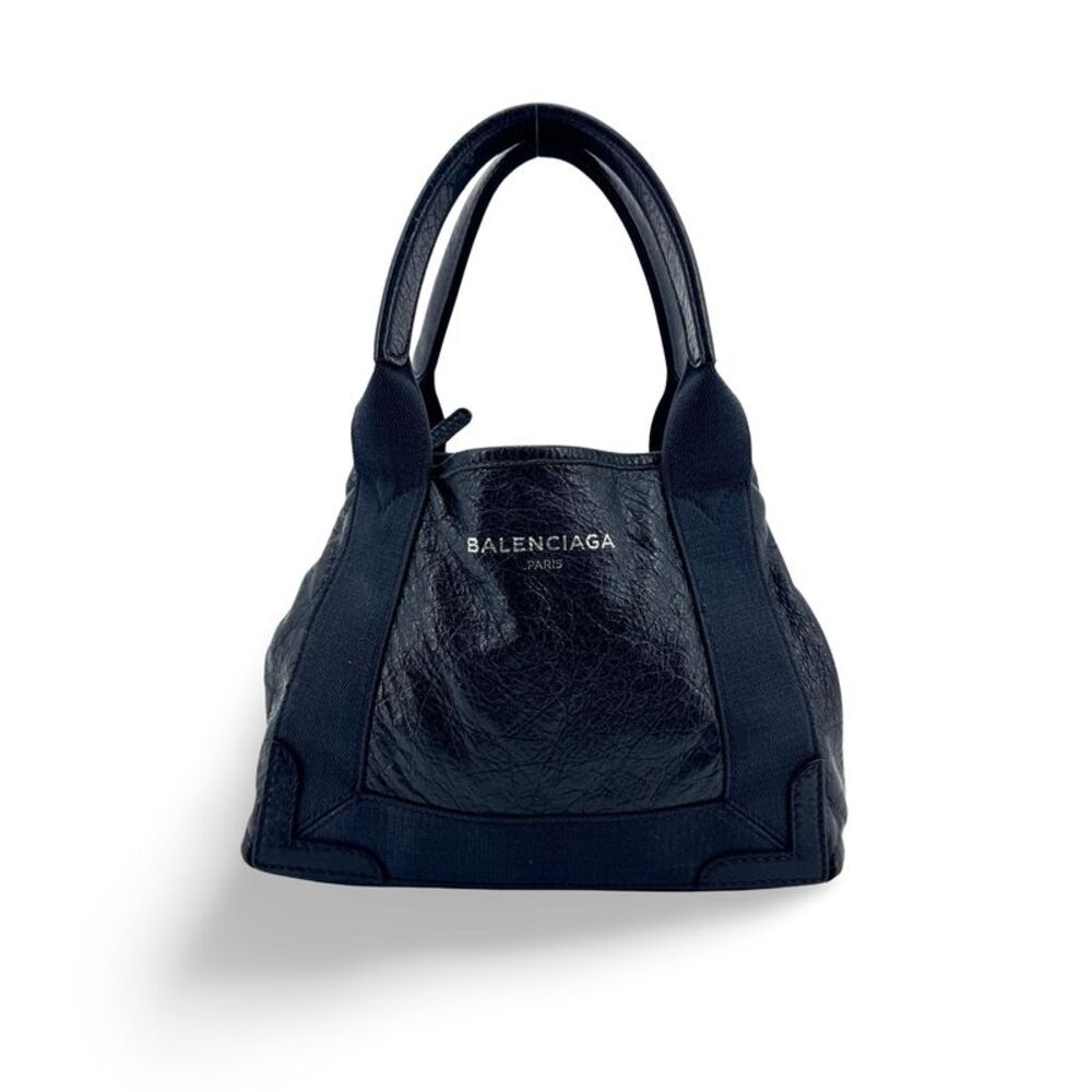 Balenciaga Navy Cabas Leather Black Leather Tote Bag Bag